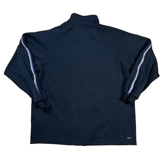 NIKE Dri-Fit Jacket Women's Full Zip Long Sleeve High Neck Sweatshirt Navy XL - Picture 7 of 11
